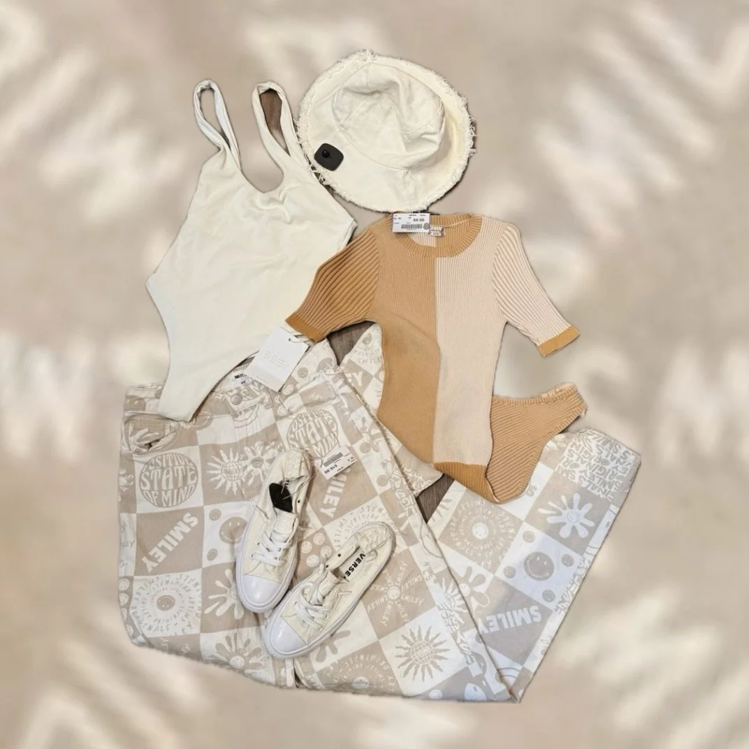 Shop #WoodstockVibes 🐚 Would you wear this outfit with the right or left top?