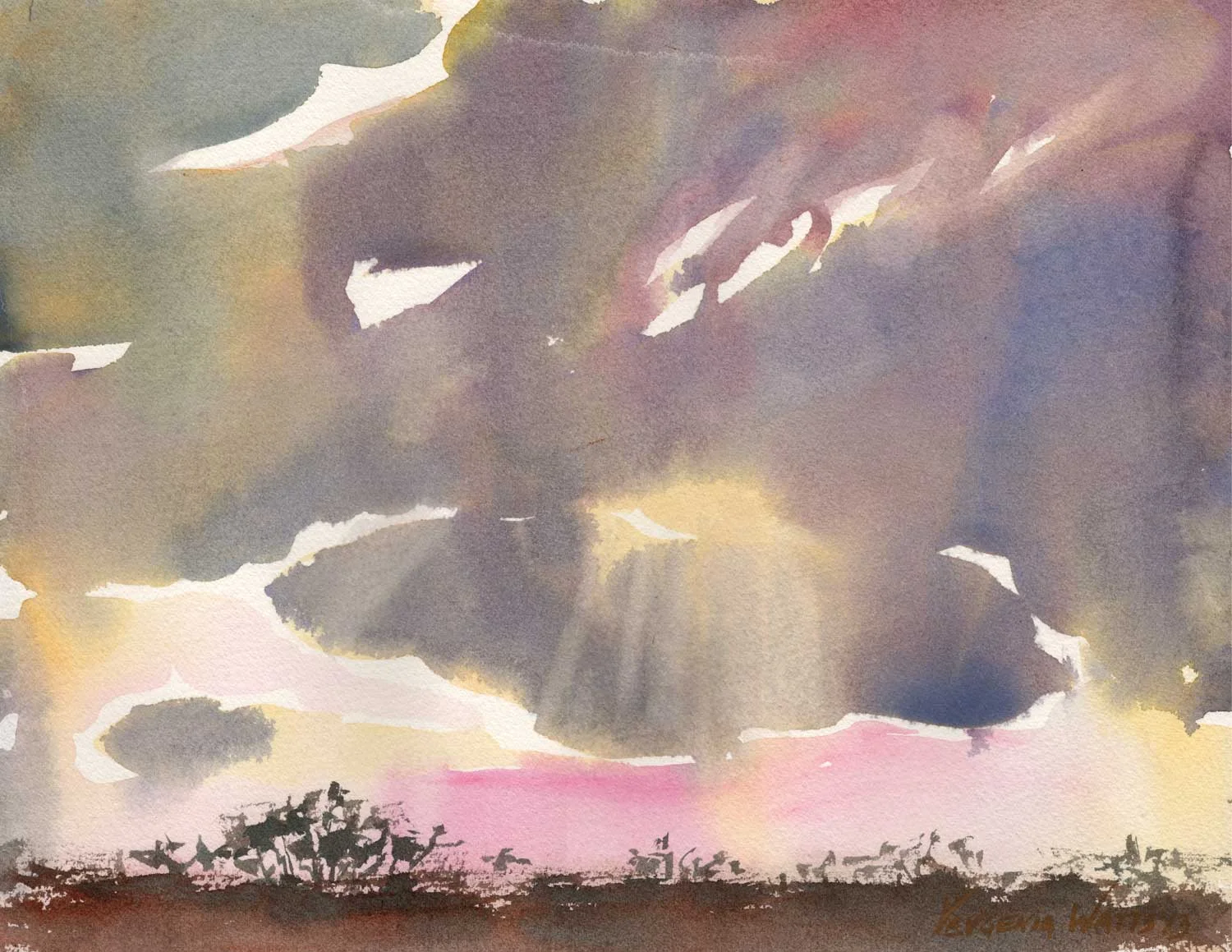10.5 x 13.5" Watercolor on paper. $95. Buy here.