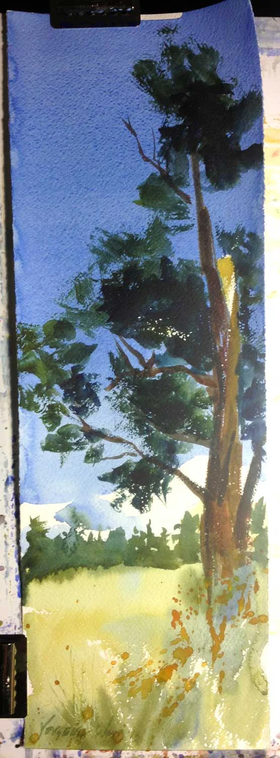 22x7.5" watercolor on Fabriano Artistico rough watercolor paper.