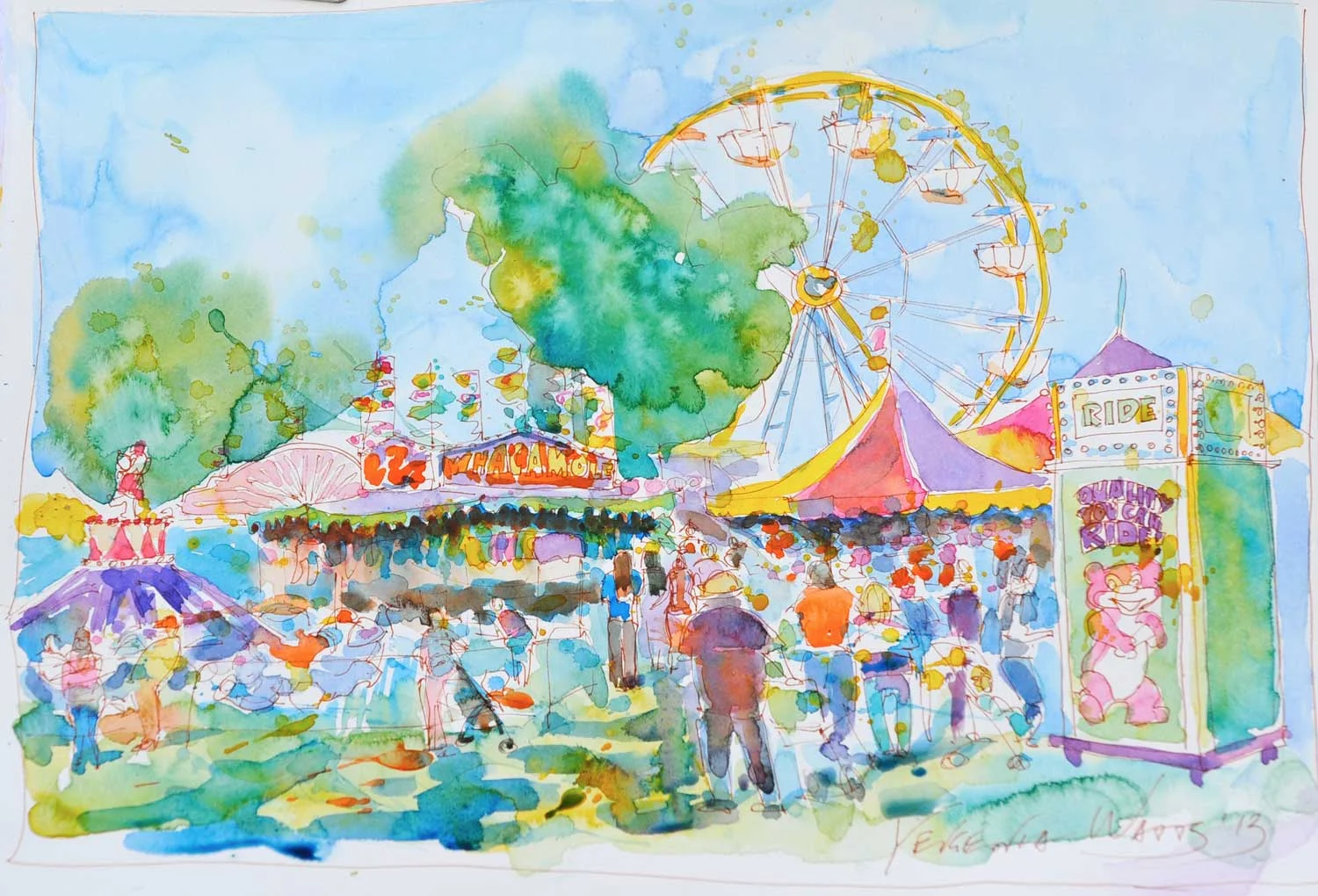 San Bernardino county fair. Watercolor on paper, not available.