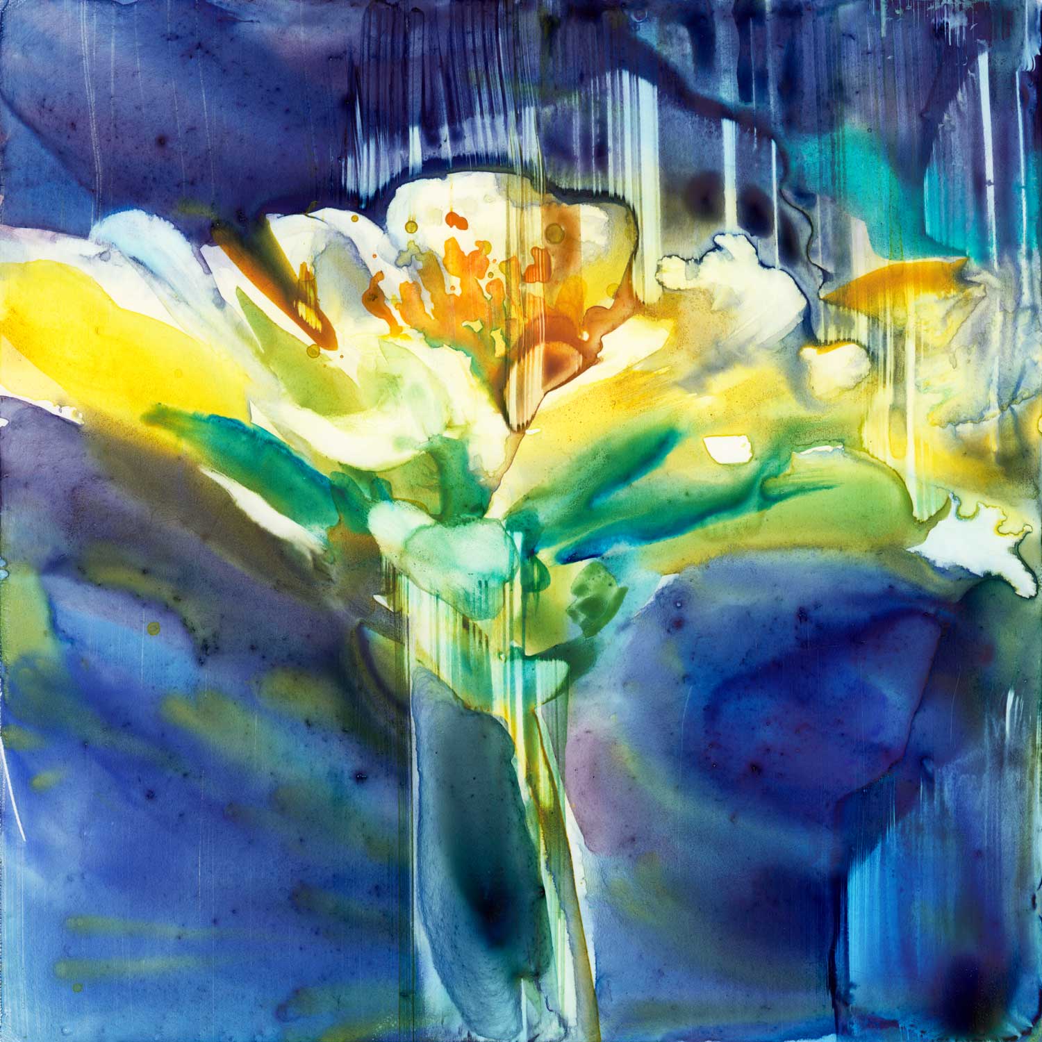 Envy (Green) Zinnia Original Watercolor Painting