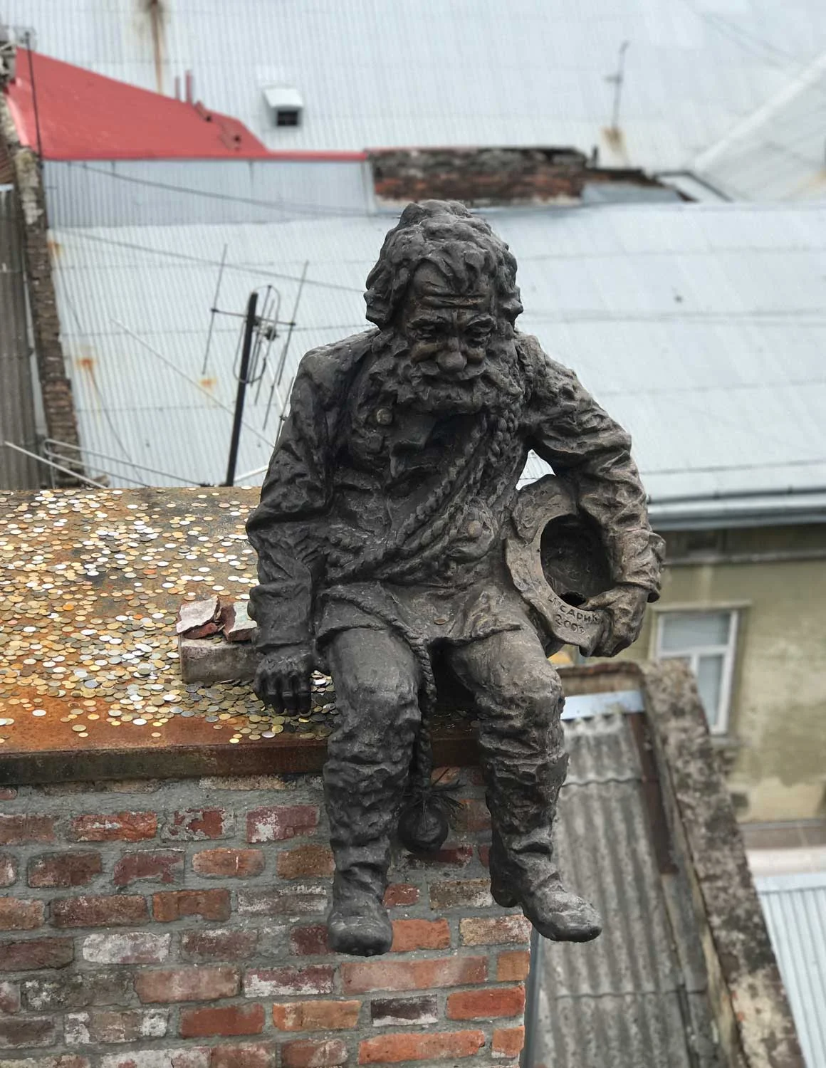 The Chimney Sweep monument.