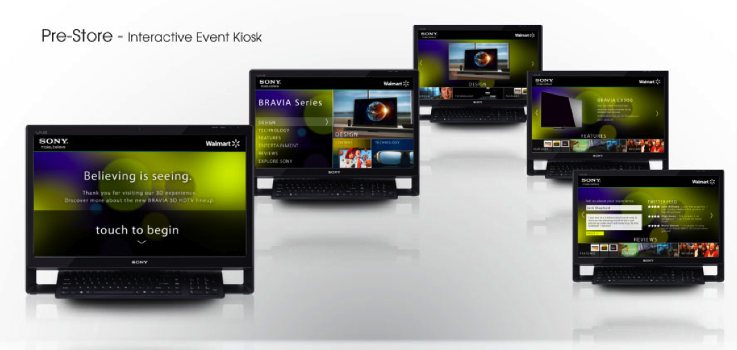 Sony 3D TV kiosk interface