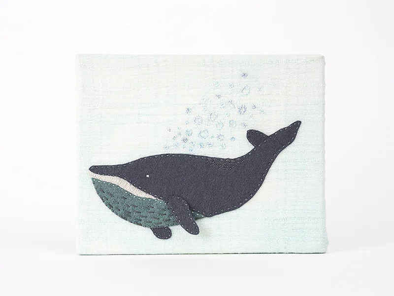 Hand Embroidered Whale