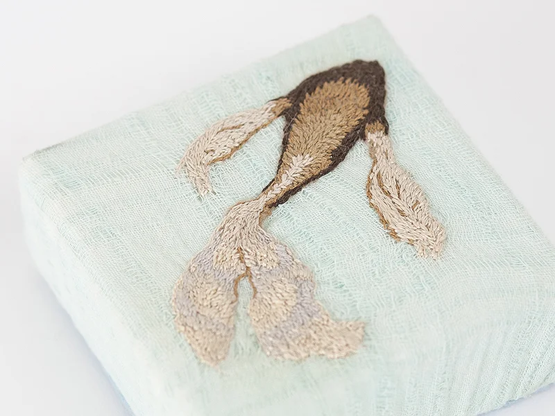 Hand Embroidered Koi Fish