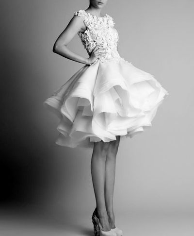 Krikor Jabotian short wedding gown 