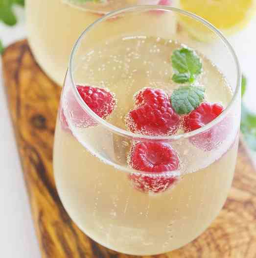 Limoncello Raspberry Prosecco Cooler via The Comfort of Cooking
