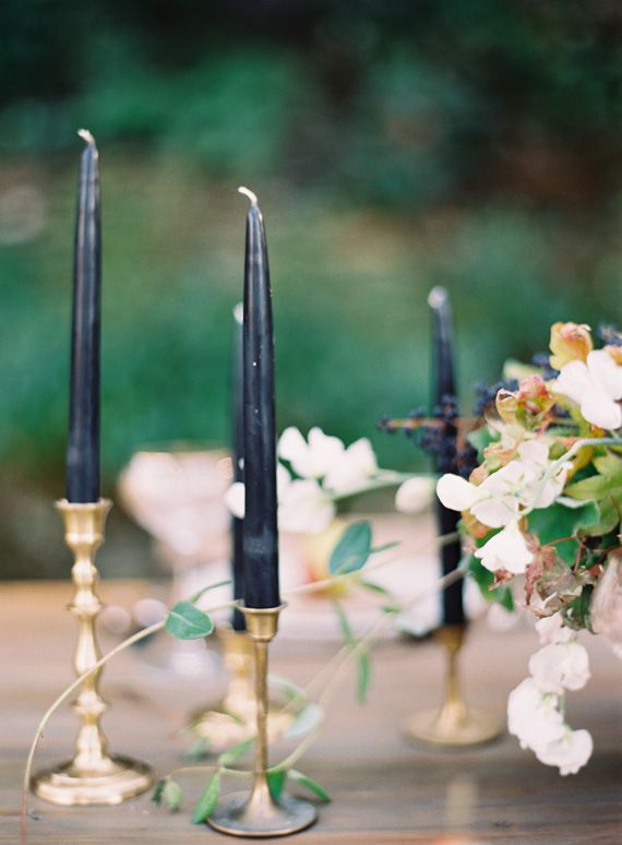 Navy candles by Odalys Mendez via 100 Layer Cake
