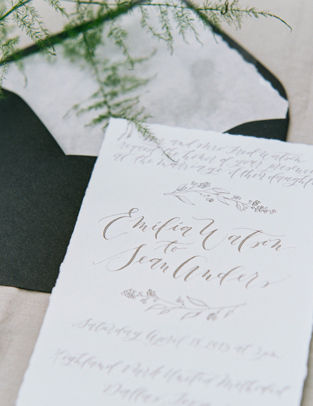 Organic Black & White Wedding Inspiration - Lindsey Brunk