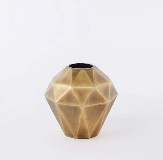 Faceted Metal Vase