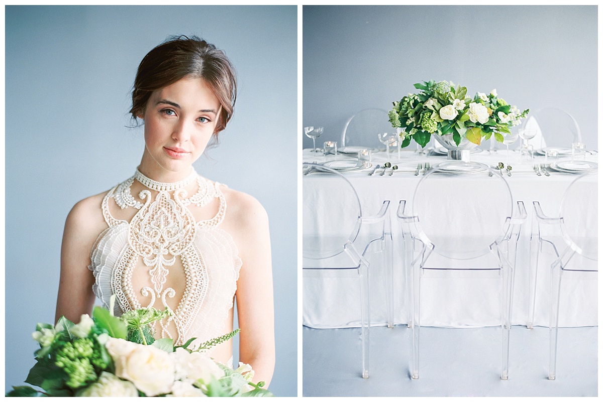 Modern Moonstone & Chartreuse Wedding Inspiration - Lindsey Brunk