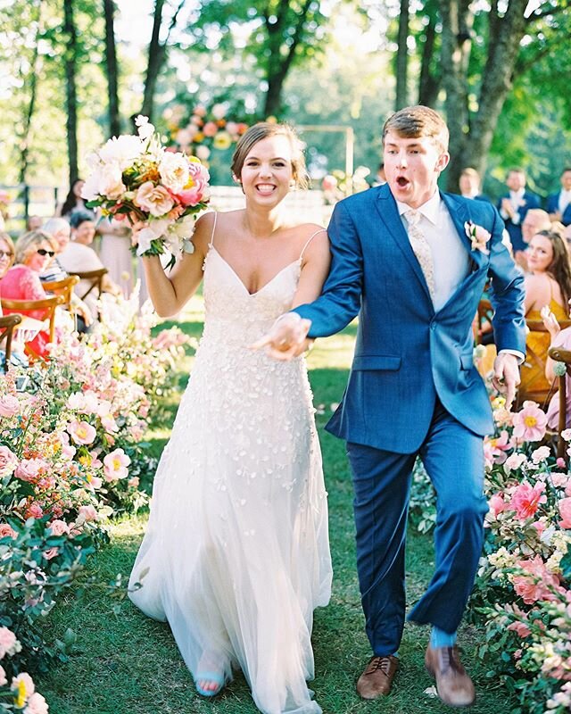 Evie &amp; Joe&rsquo;s Summer Citrus Wedding is featured on @martha_weddings today! Not only did this bride have a love of COLOR, but she and Joe were full of the most infectious joy. It was such an honor to help bring their magical day to life with 