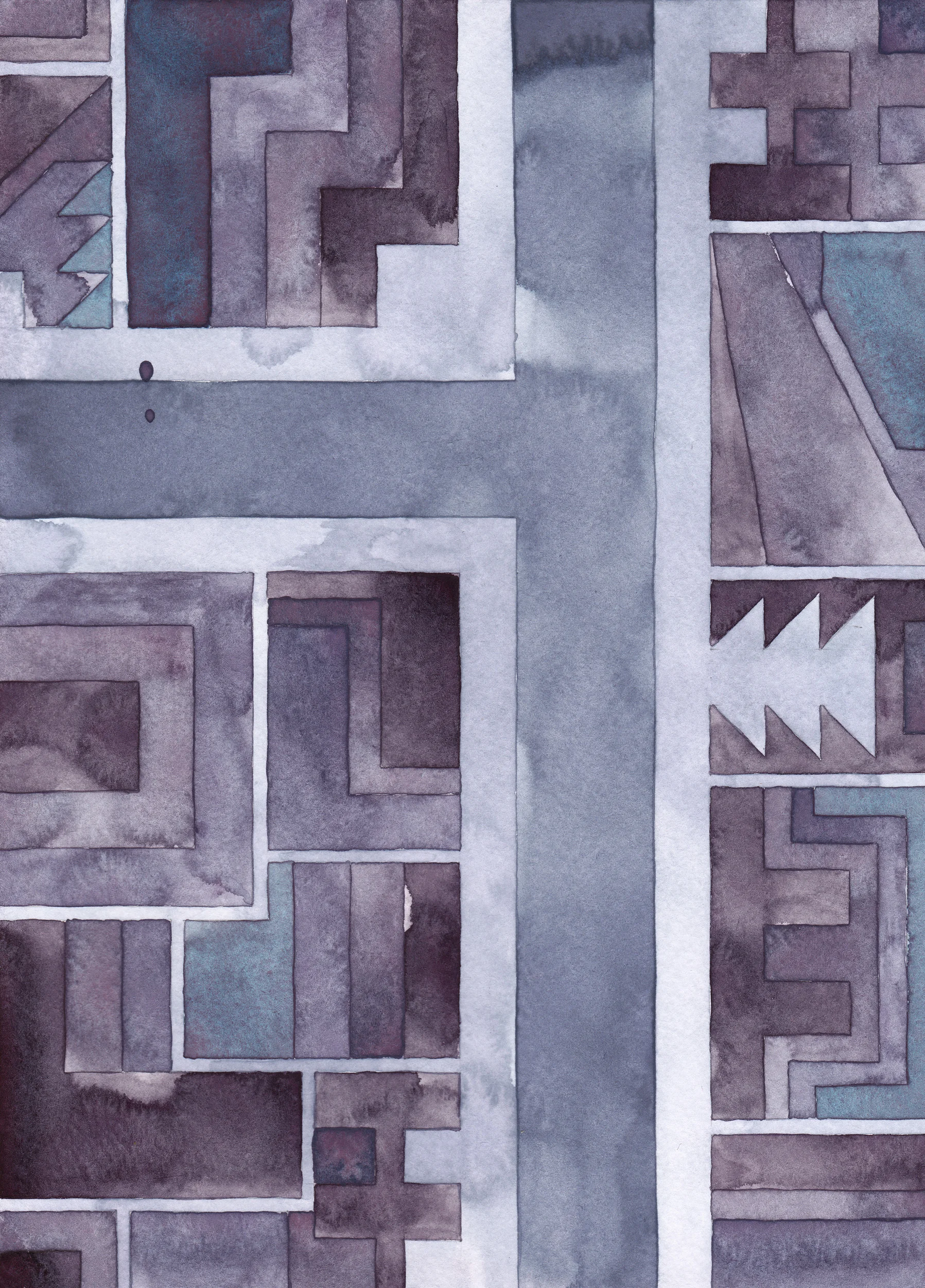 Cityscape 17 , 2014 watercolor on watercolor paper 11 ¾ x 8 ½ inches