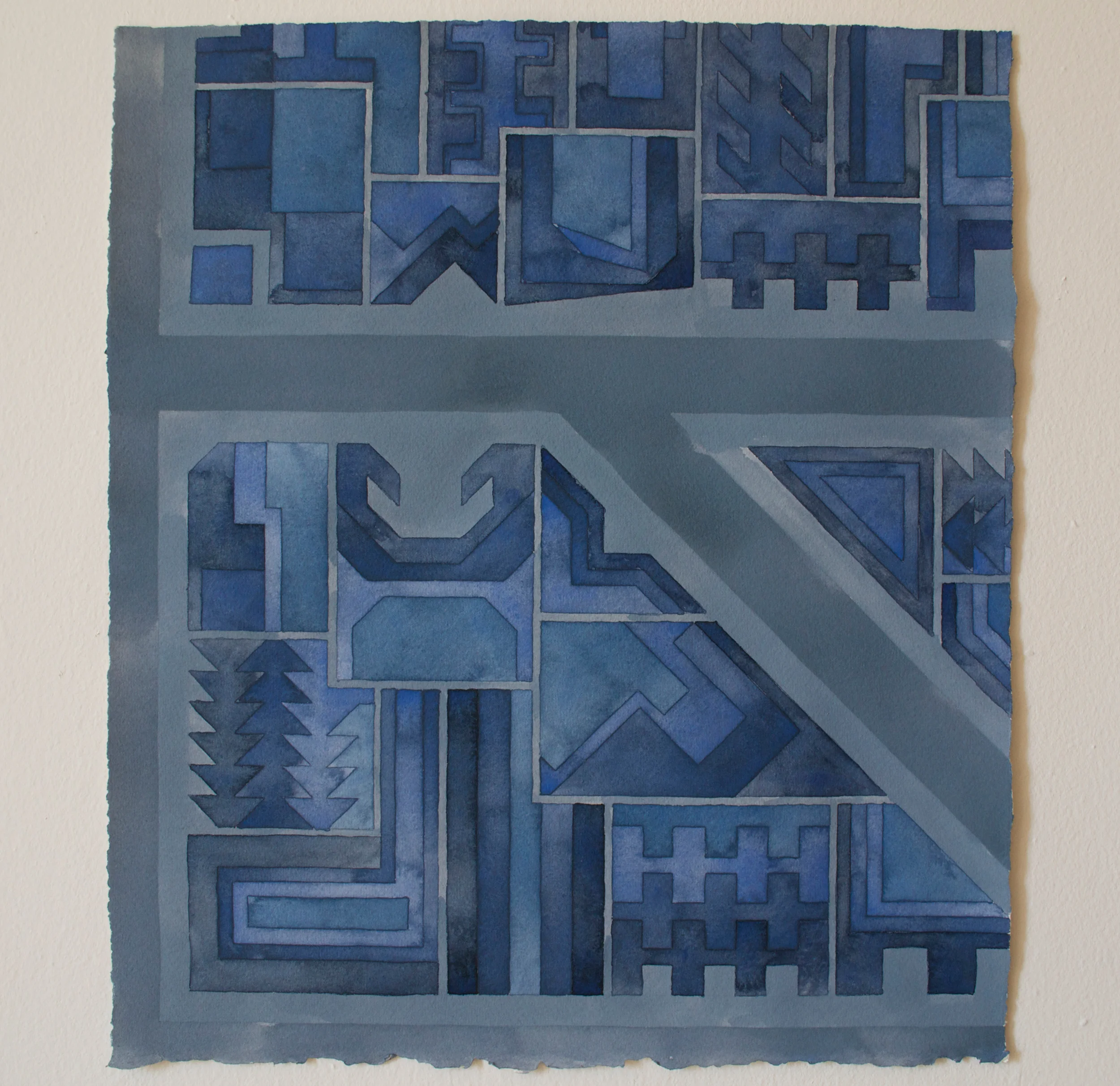 Cityscape 24 , 2014 watercolor on watercolor paper 16 1/2 x 14 1/2 inches