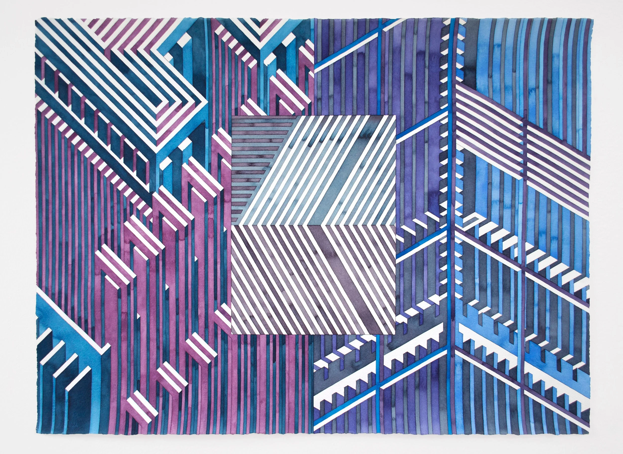 Facility 9, 2019 | watercolor graphite on watercolor paper | 22 x 30 inches