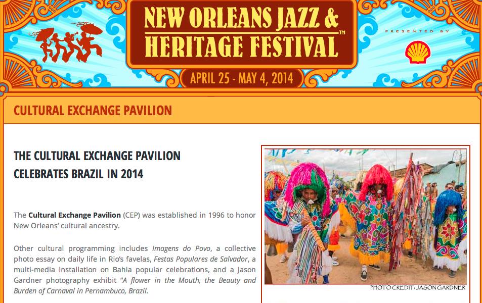 Jason Gardner for New Orleans Jazz &amp; Heritage Fest.&nbsp;