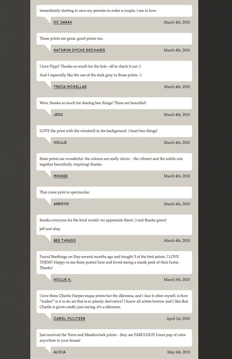 Some of the great comments we got on our post!