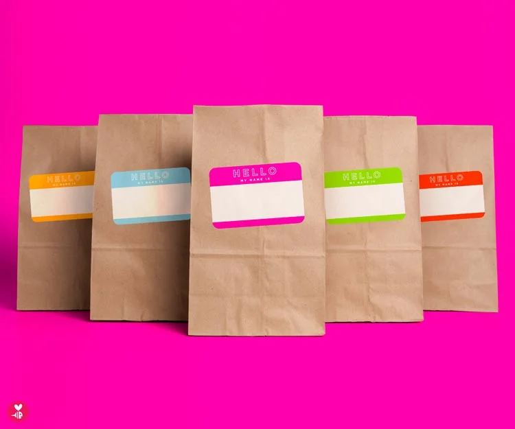 Hello Nametags Snack Sacks