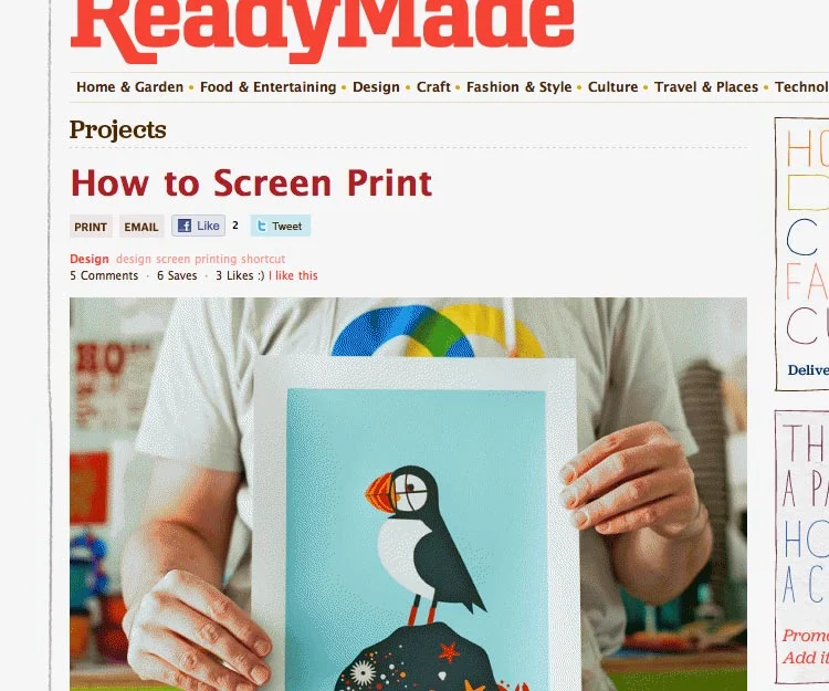 screen printing guide in readymade magazine
