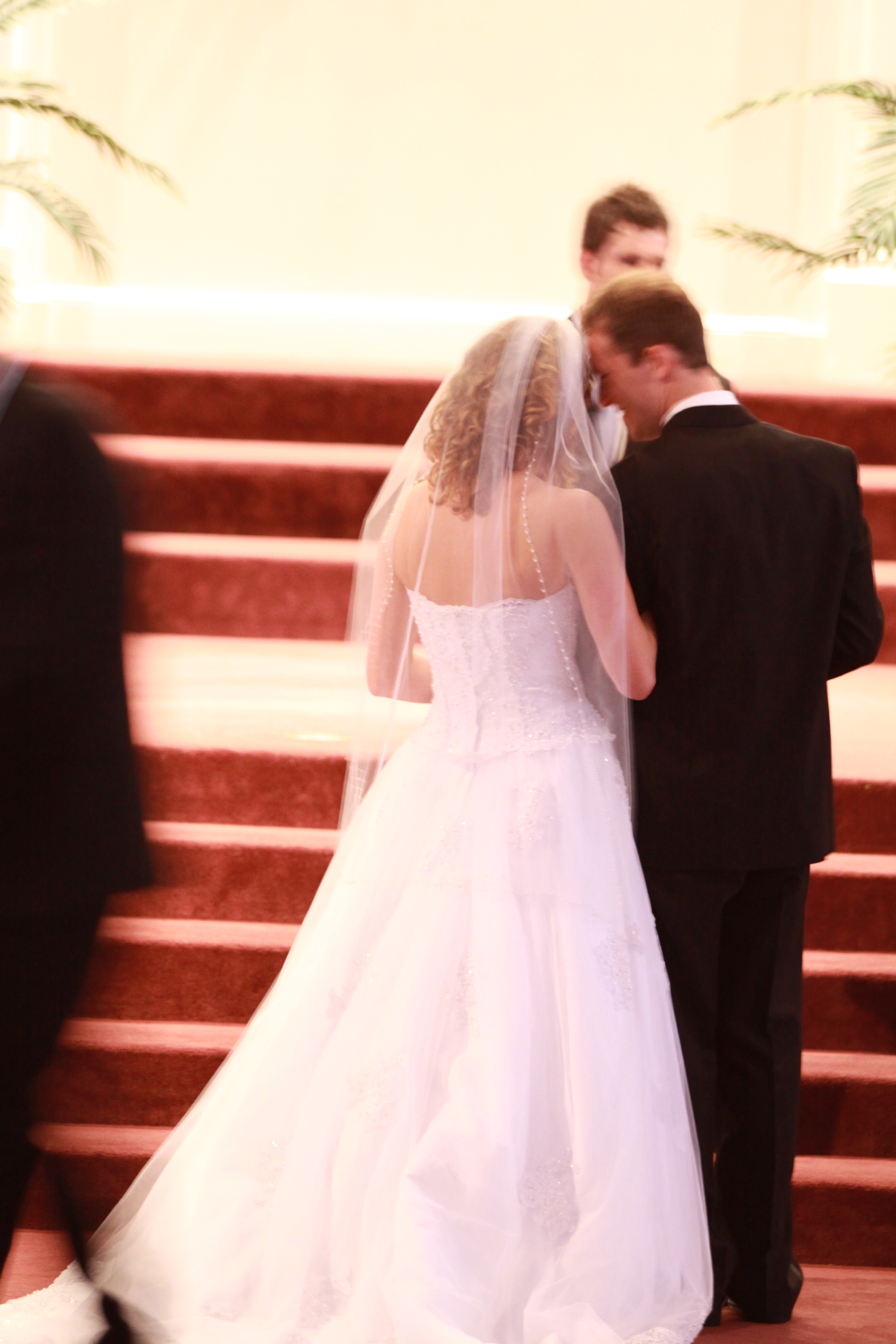 My husband & I after my trip down the aisle. Oh, was I glad to see him <3 Photo by Neal Ledbetter. 