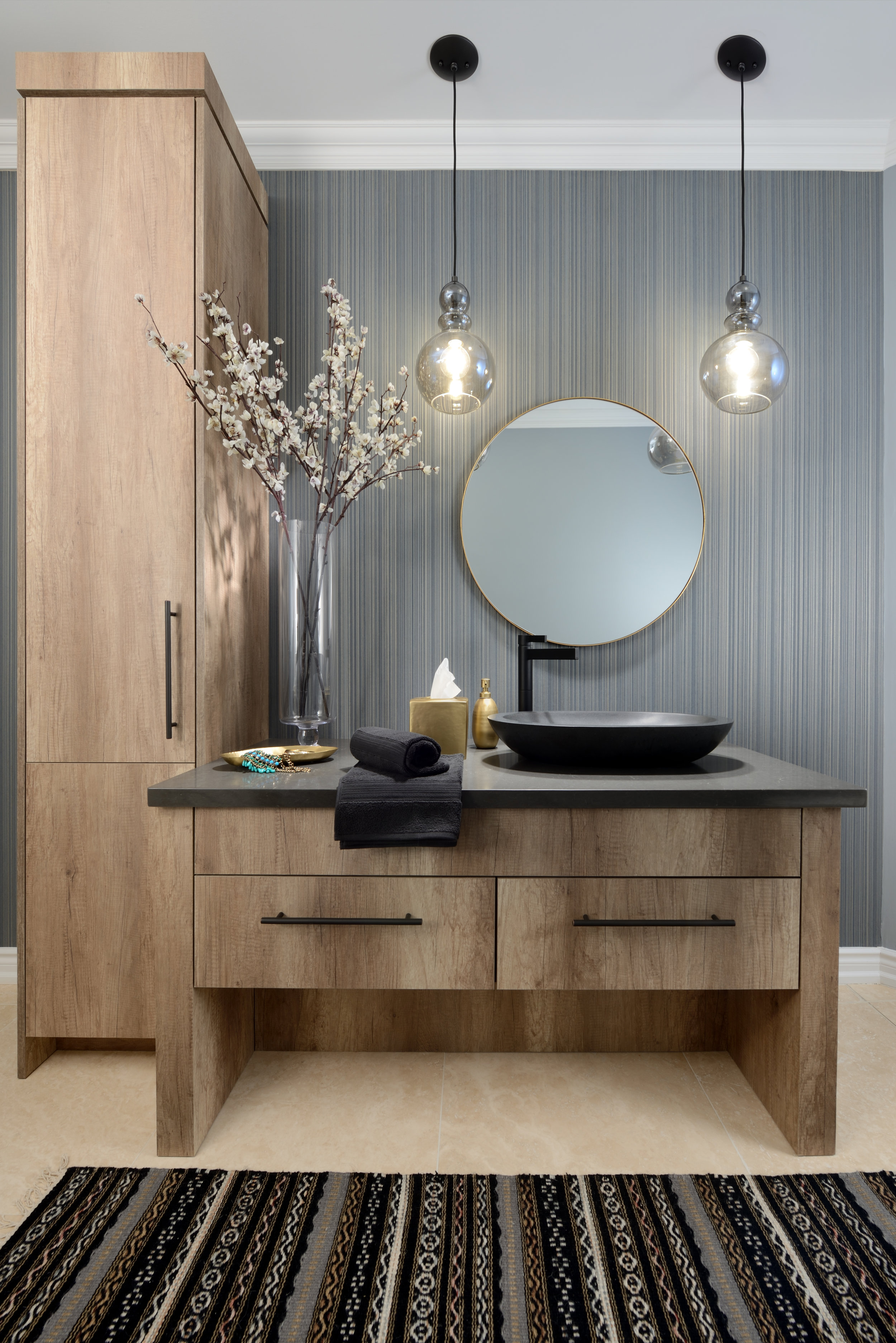 Rustic Refined Powder Room — %Evelyn Eshun Design Inc. Interior Design ...