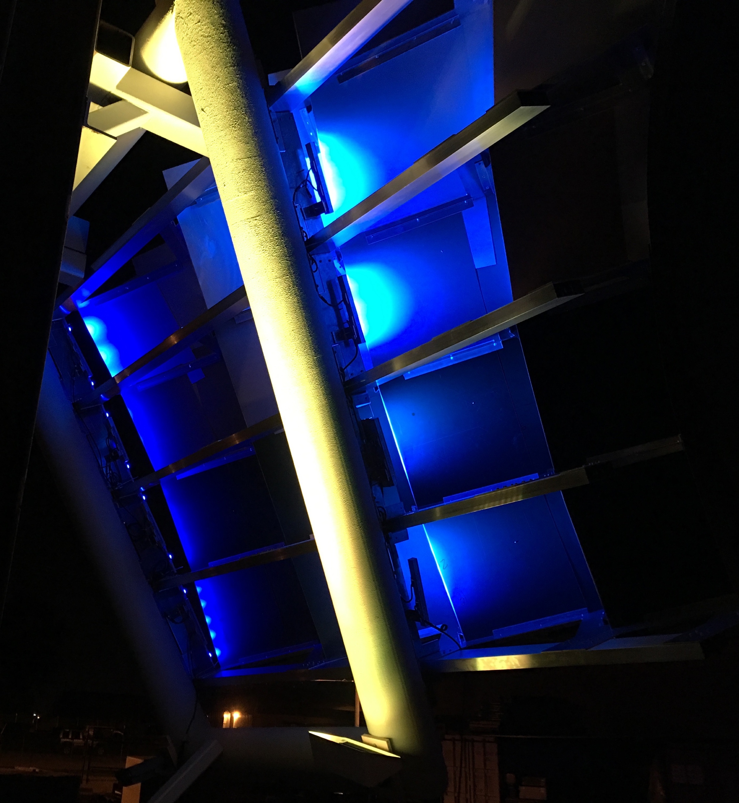 Test installation of lighting system on full scale mockup at Zahner in Kansas City
