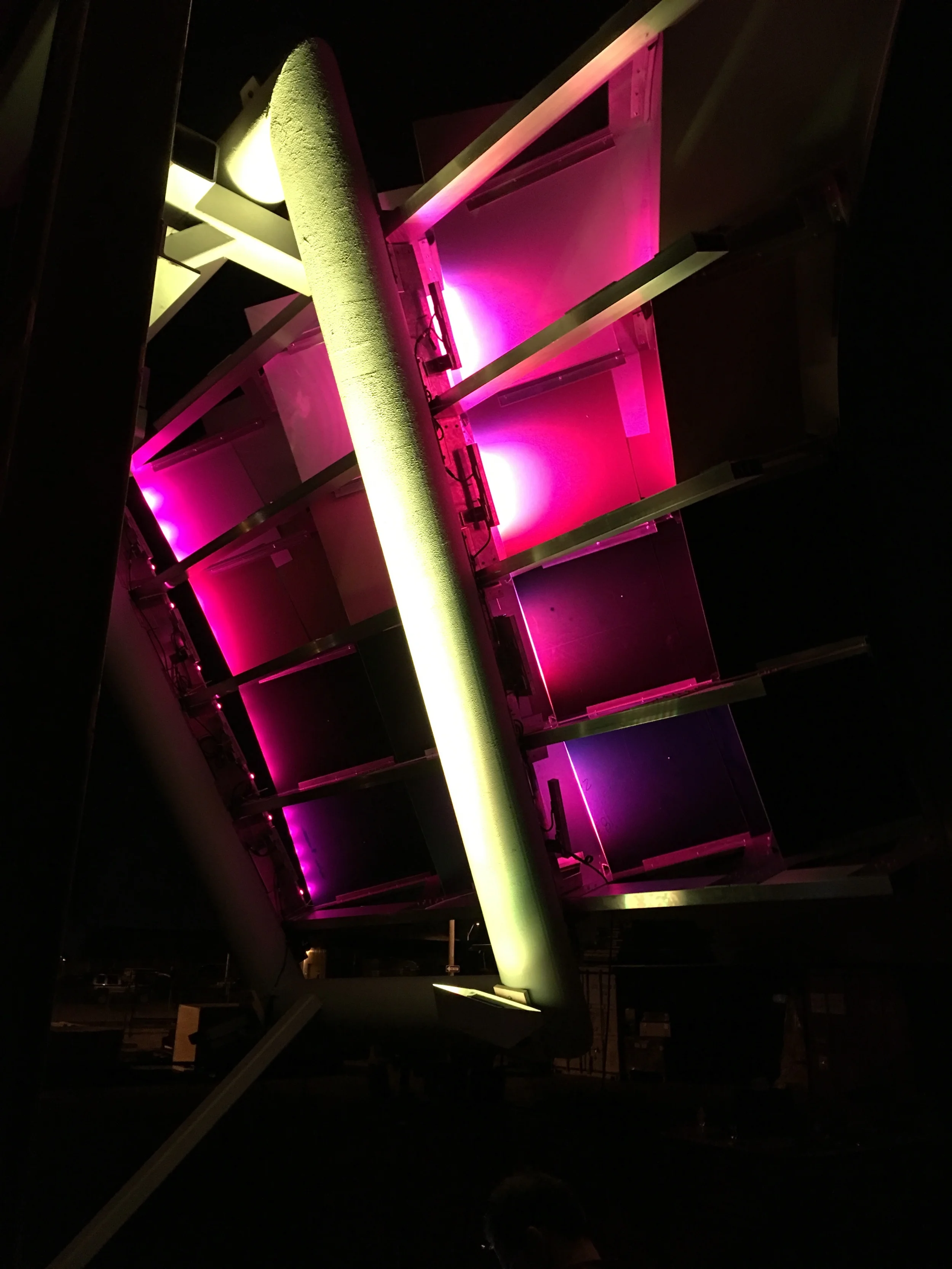 Test installation of lighting system on full scale mockup at Zahner in Kansas City