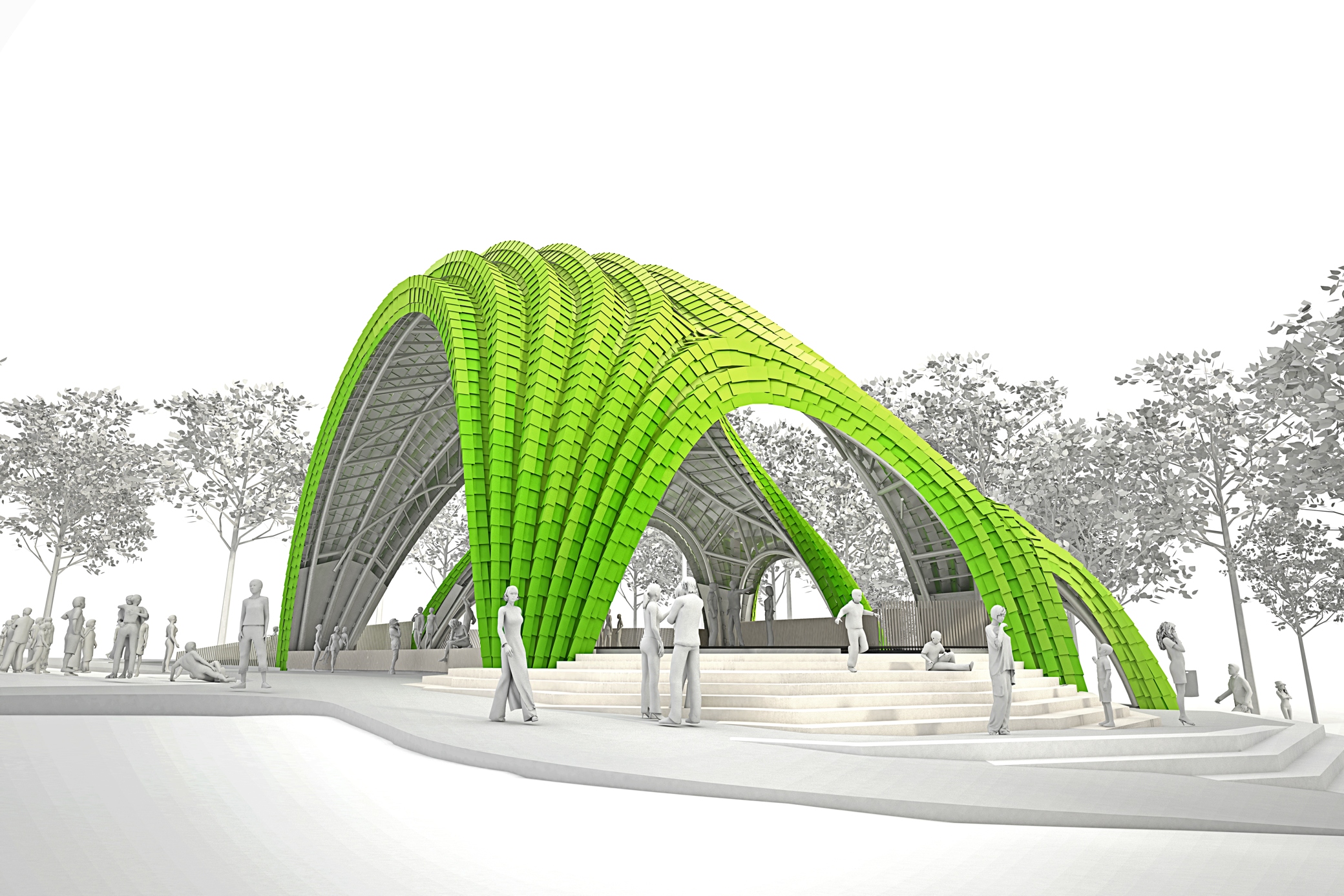 CHRYSALIS STAGE | PAVILION | SCULPTURE, MERRIWEATHER PARK AT SYMPHONY WOODS