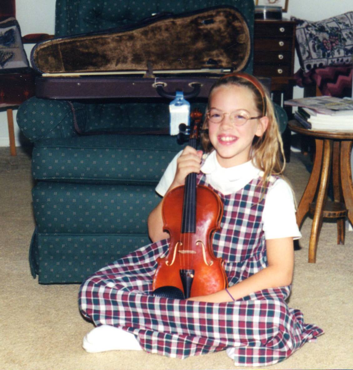 Mini-Alex posing for the camera before she rocks out!