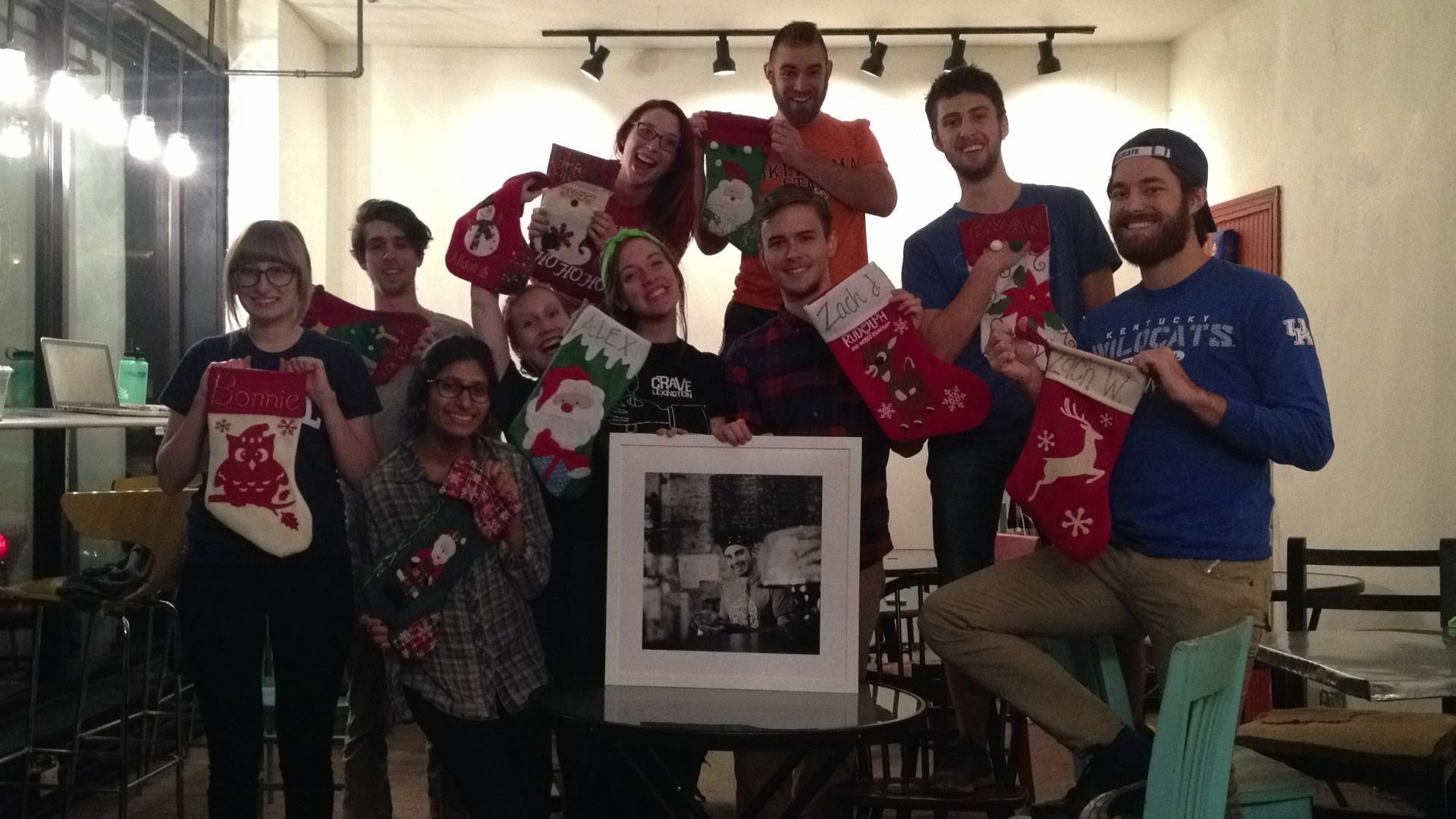 December 2014 - The Baristas with their stockings (crazy as ever)