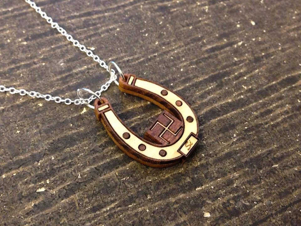 "I love my custom horseshoe piece that was created by GourdJewels. Mike captured the essence of what I was looking fir in a piece of jewelry to call my own. I love it because not only does it express me, but also carries family history within my piece. My pendant is lightweight, personalized, and the richness of the wood grain matches well. I can wear this piece anytime and often get comments about where I got something like that so unique! Thanks GourdJewels. -Simana, Polacca, AZ.