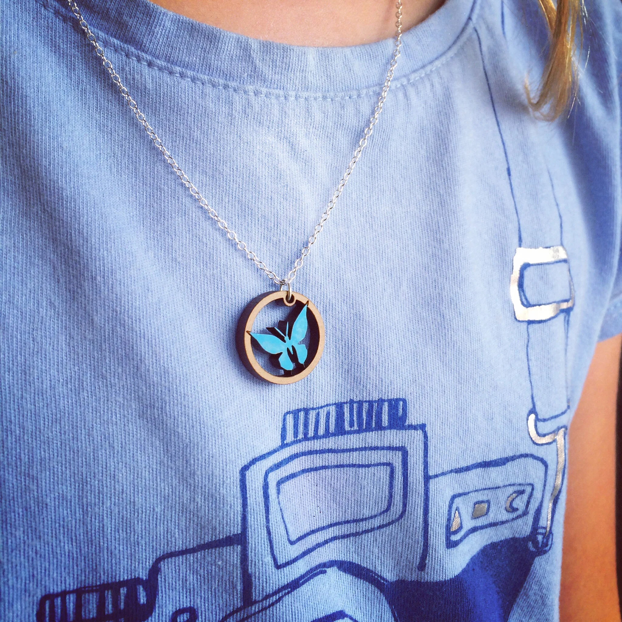 Blue butterfly pendant!