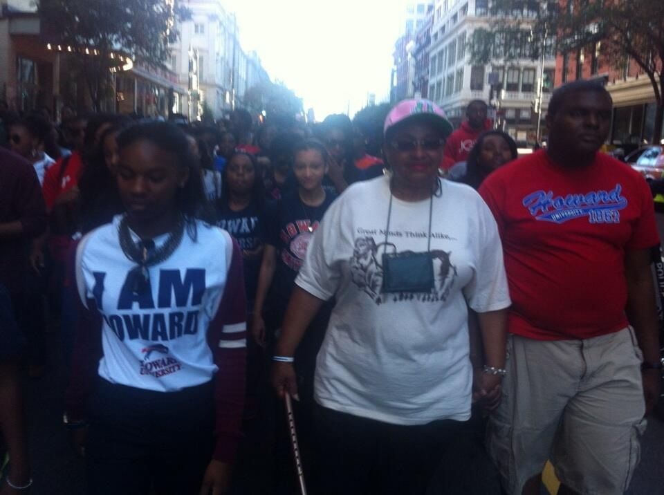  7th and D streets: Howard U filling the streets. Just sang old SNCC songs. Many more have joined. 







