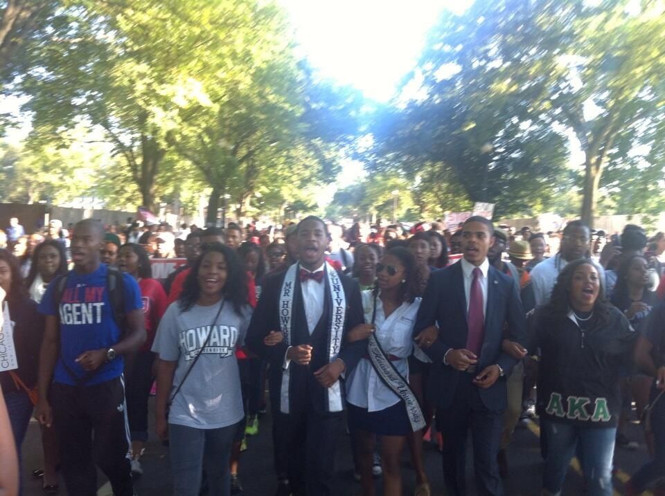 Howard U makes it to the national mall for the 50th anniversary of the '63 March on Washington. We're here!