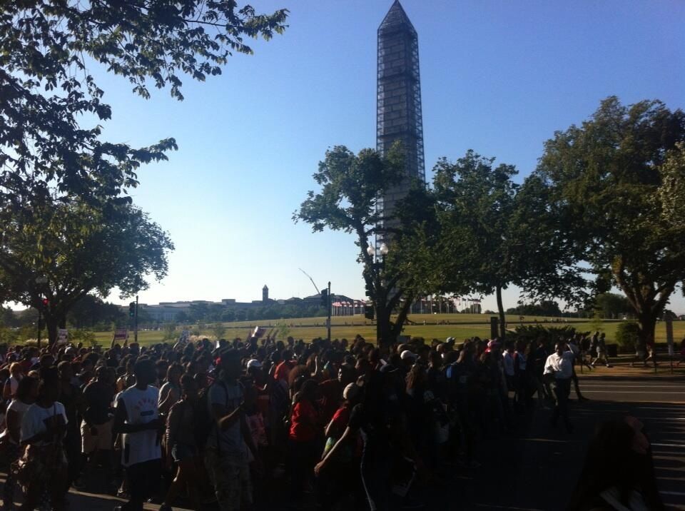  Howard U passing Washington Monument. Wonder what old George would think? 







