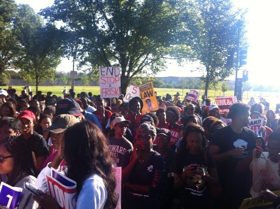 Howard U students on point. End stop & frisk. Justice for Trayvon!