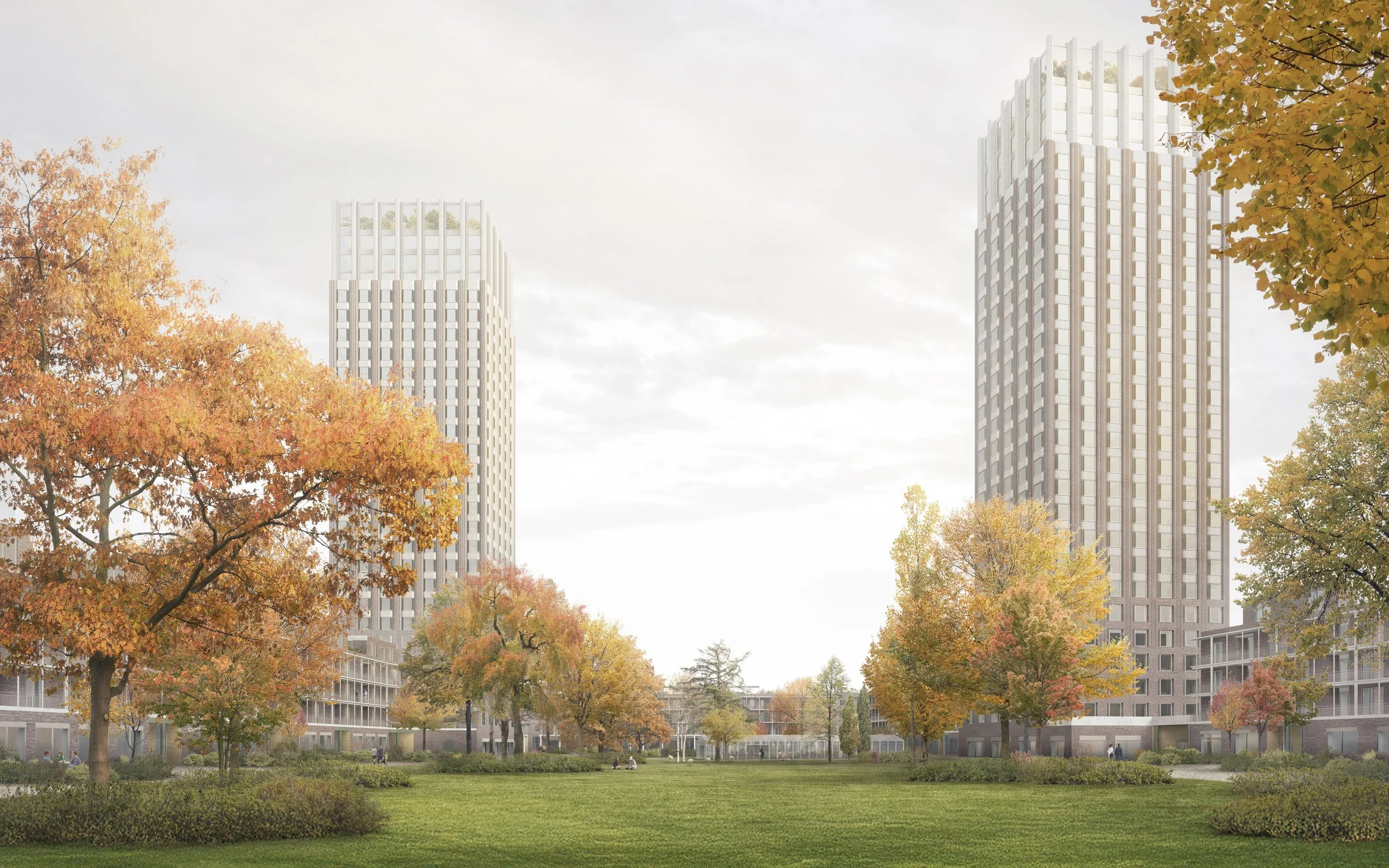 Architectural visualisation for a residential project in Dübendorf, Switzerland by Adrian Koenig for Caruso St John Architects.