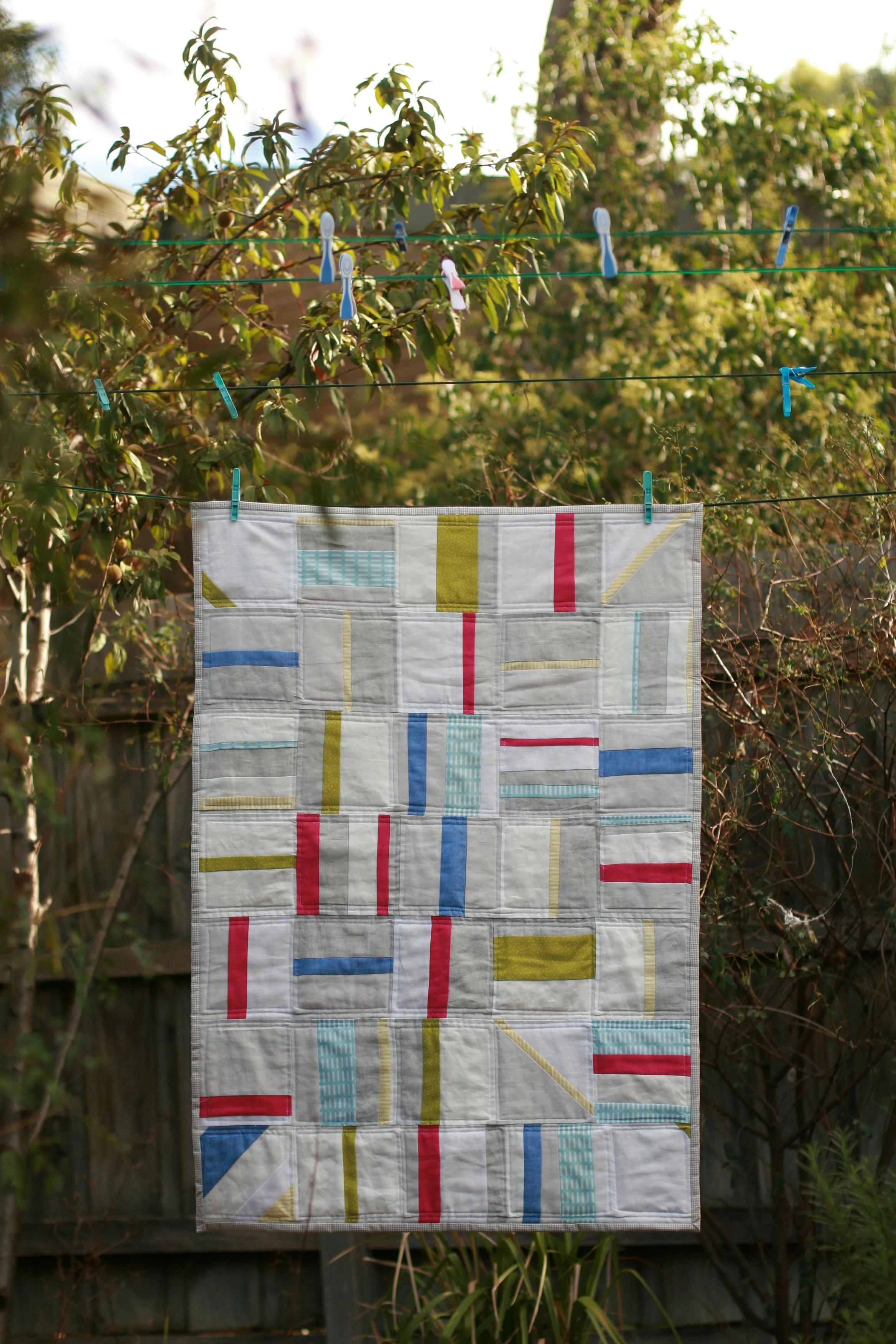 Hundreds and Thousands Quilt 2012 Linen and Cotton. Cot sized quilt