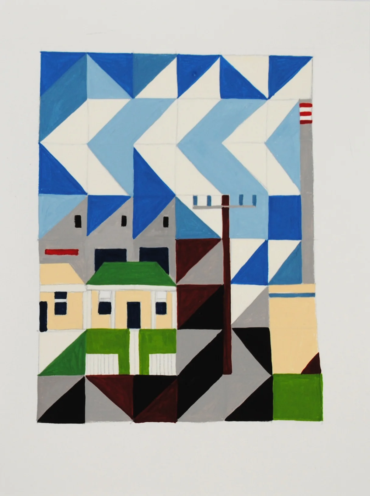 Farm St, 2013 15 x 30cm Gouache on paper