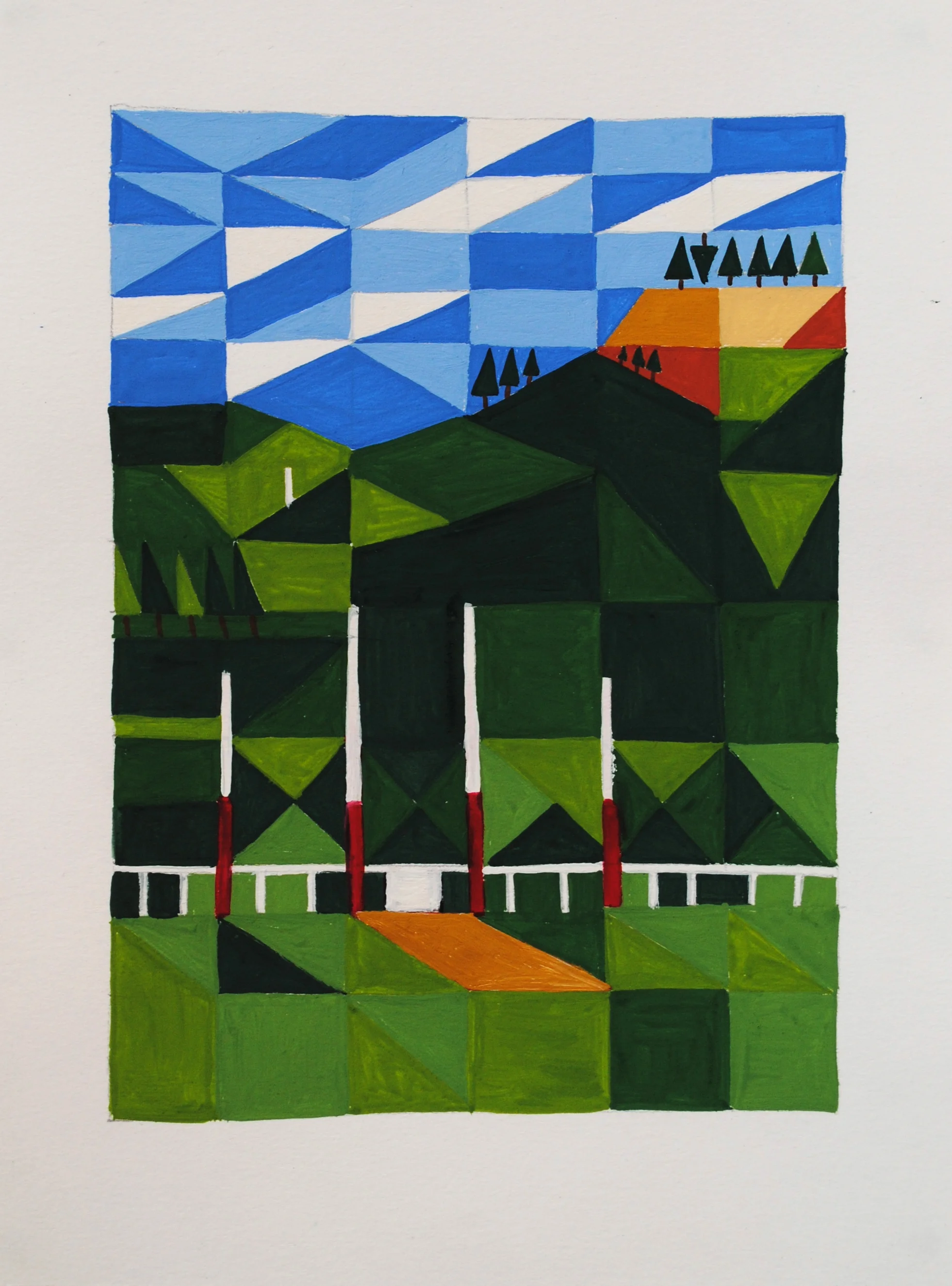 Home ground 2013 15 x 30cm Gouache on paper