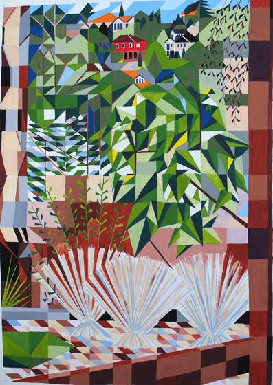 A Room of One's Own (with a view) II 2014 pencil & gouache on paper 52 x 38cm