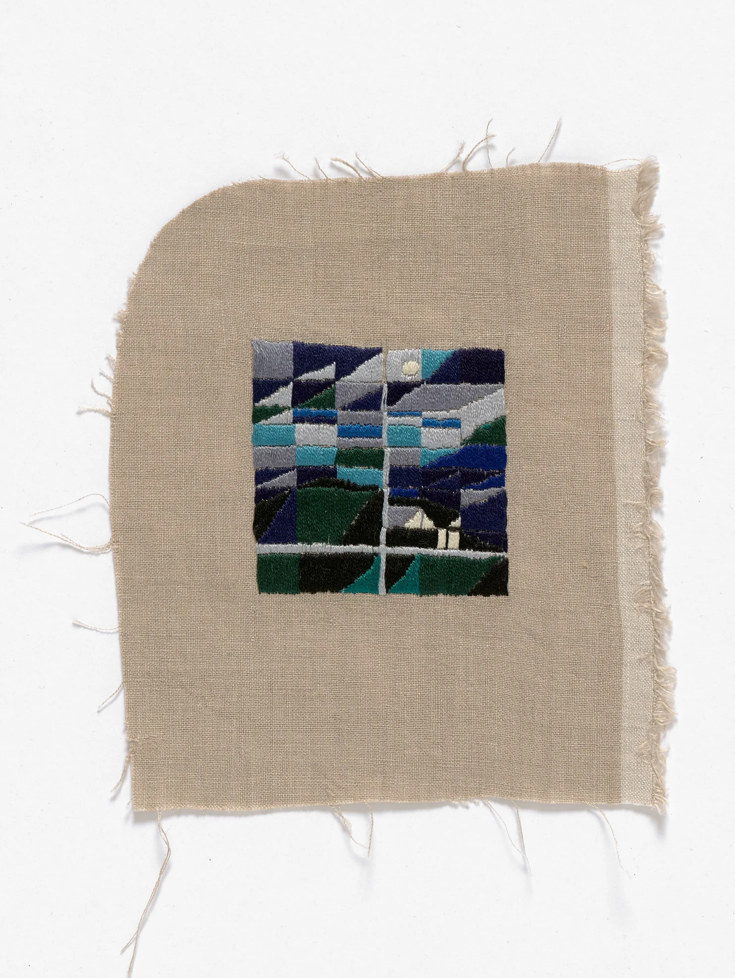 Before bedtime, Venus Bay 2015 Cotton thread on linen 16 x 18cm