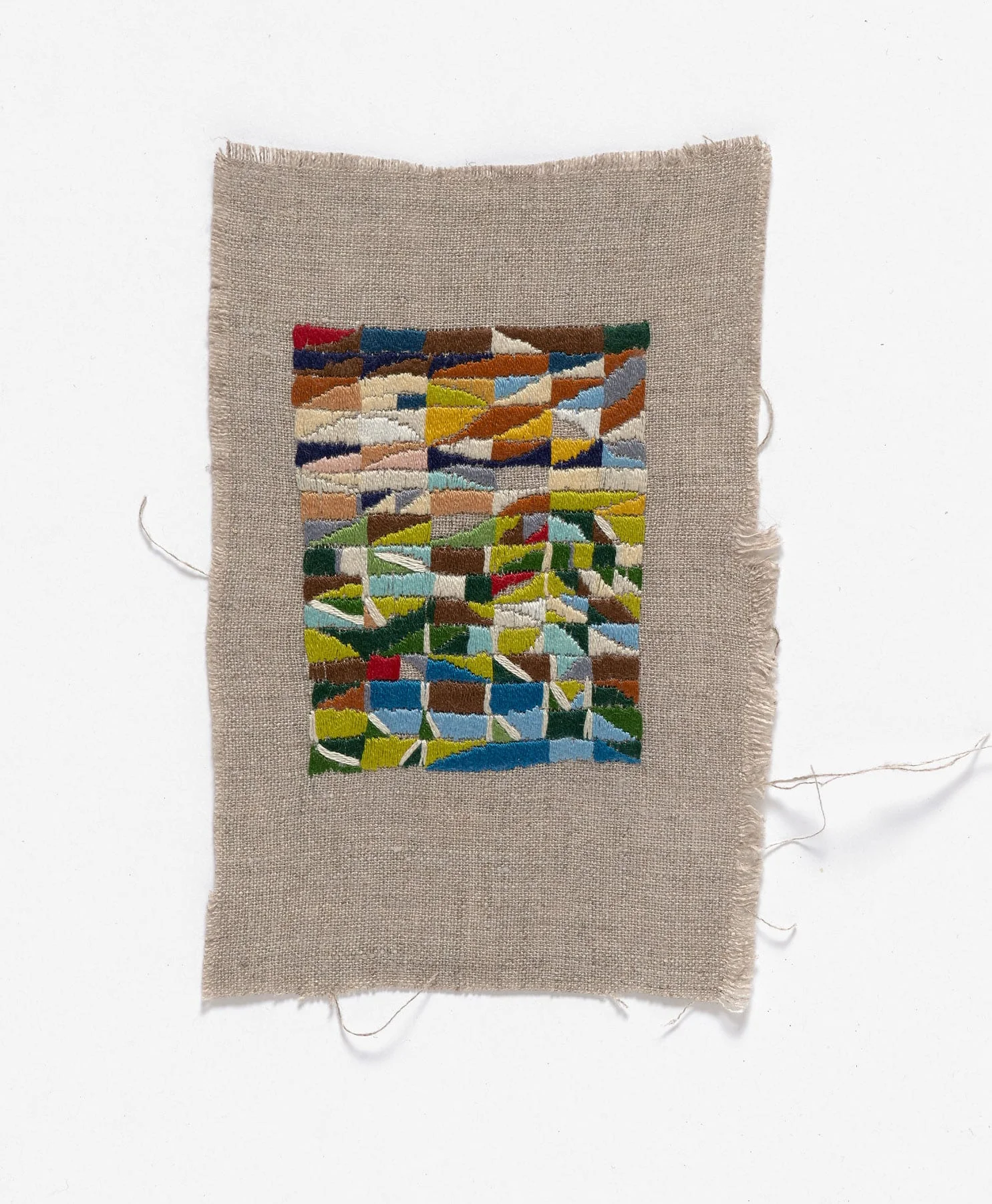 Longridge 2014 Cotton thread on linen 15 x 17cm