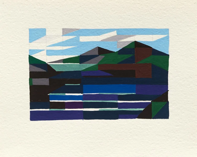 Back to Hobart 2016 Gouache on paper 16 x 20cm