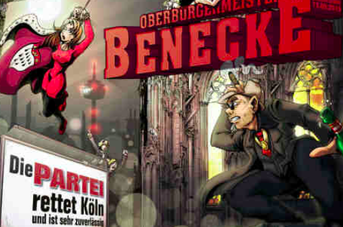 Der Retter Kölns steht bereit. (Zeichnung: David Malambre; Poster im Original hier: http://benecke.com/ob/downloads_desktop.htm )