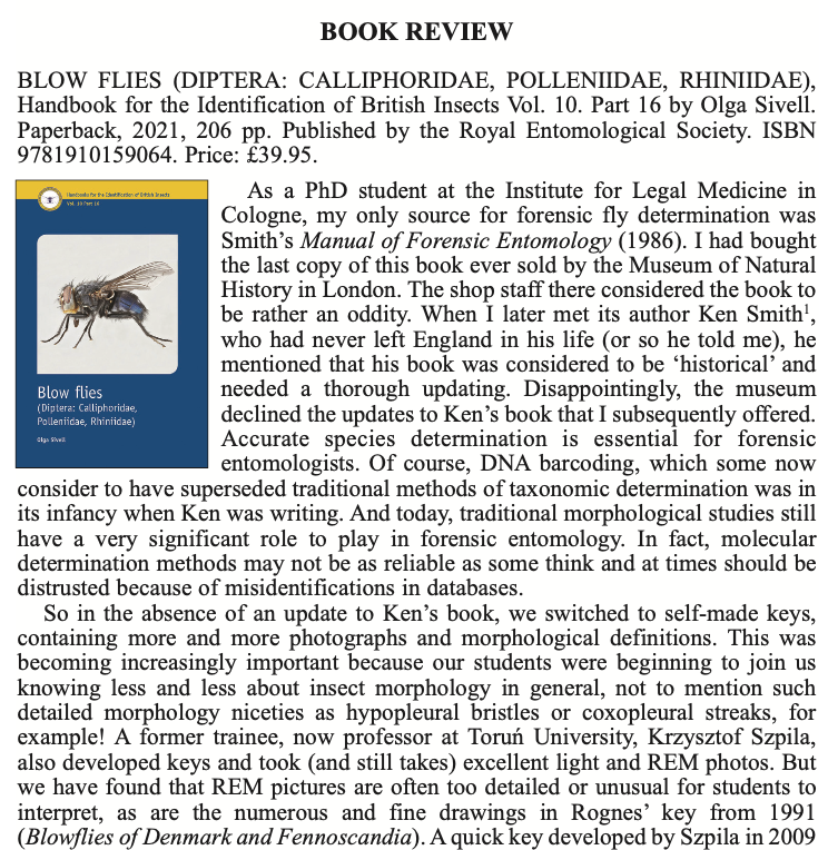 Bookflies Insect BOOK REVIEW: BLOW FLIES (DIPTERA: CALLIPHORIDAE, POLLENIIDAE, RHINIIDAE ...