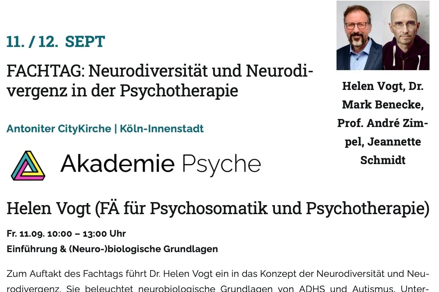 FACHTAG: Neurodiversität und Neurodivergenz in der Psychotherapie