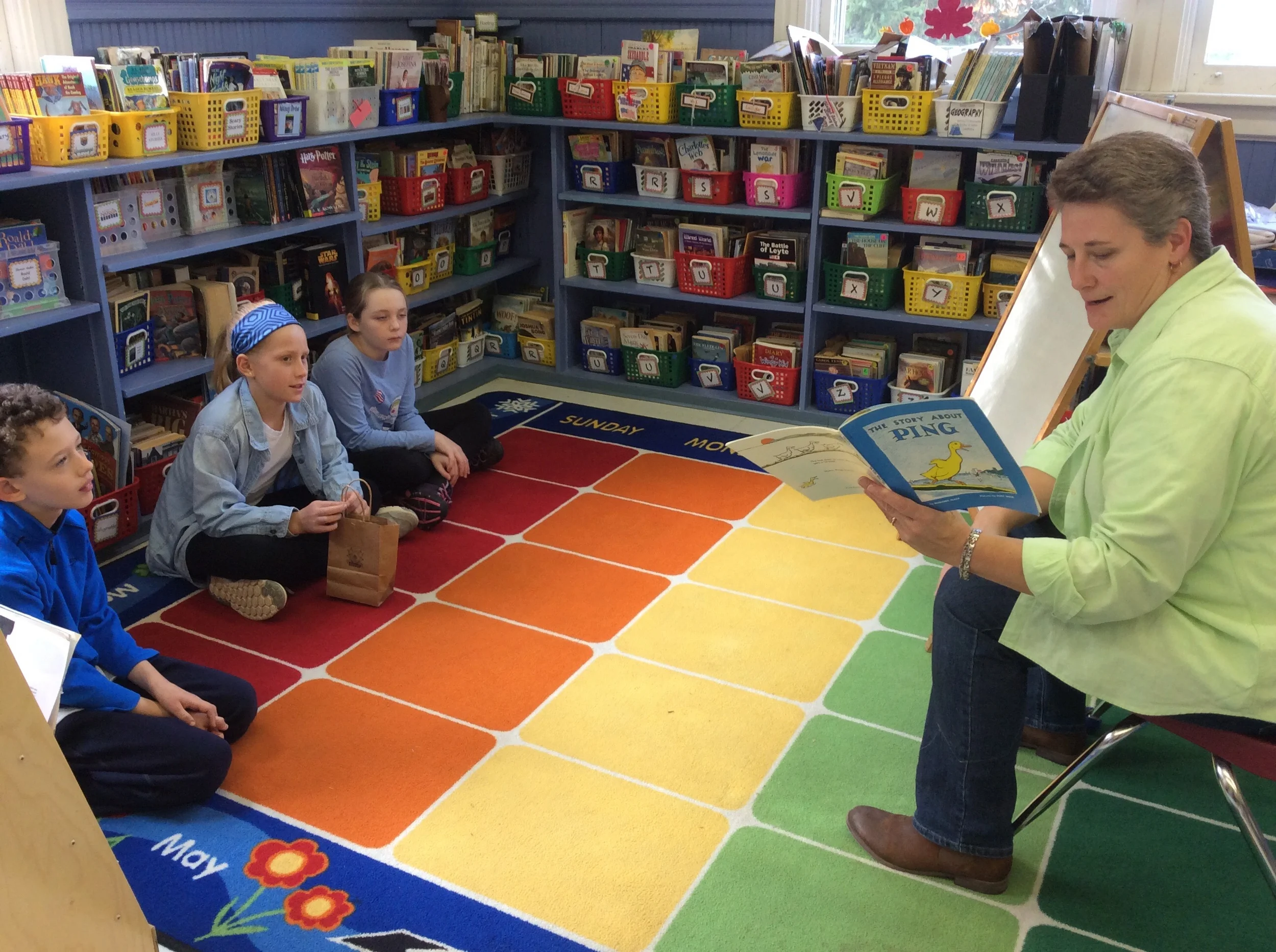 Anna's Aunt Laura read a story to the class that her own daughter loved, and when she grew up she passed to book on to Anna!