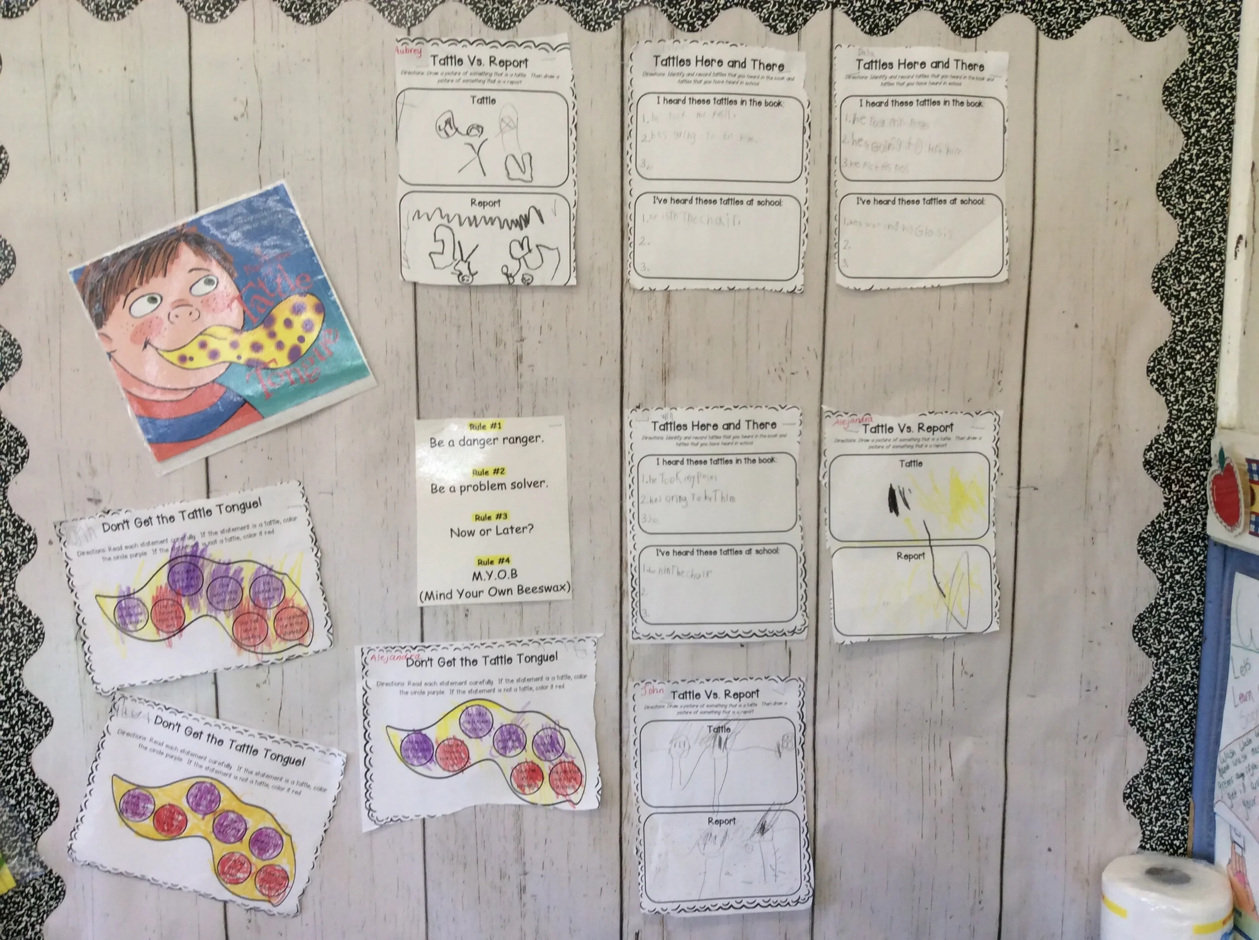 A Bad Case of Tattle Tongue helped us to understand the differences between tattling and reporting.
