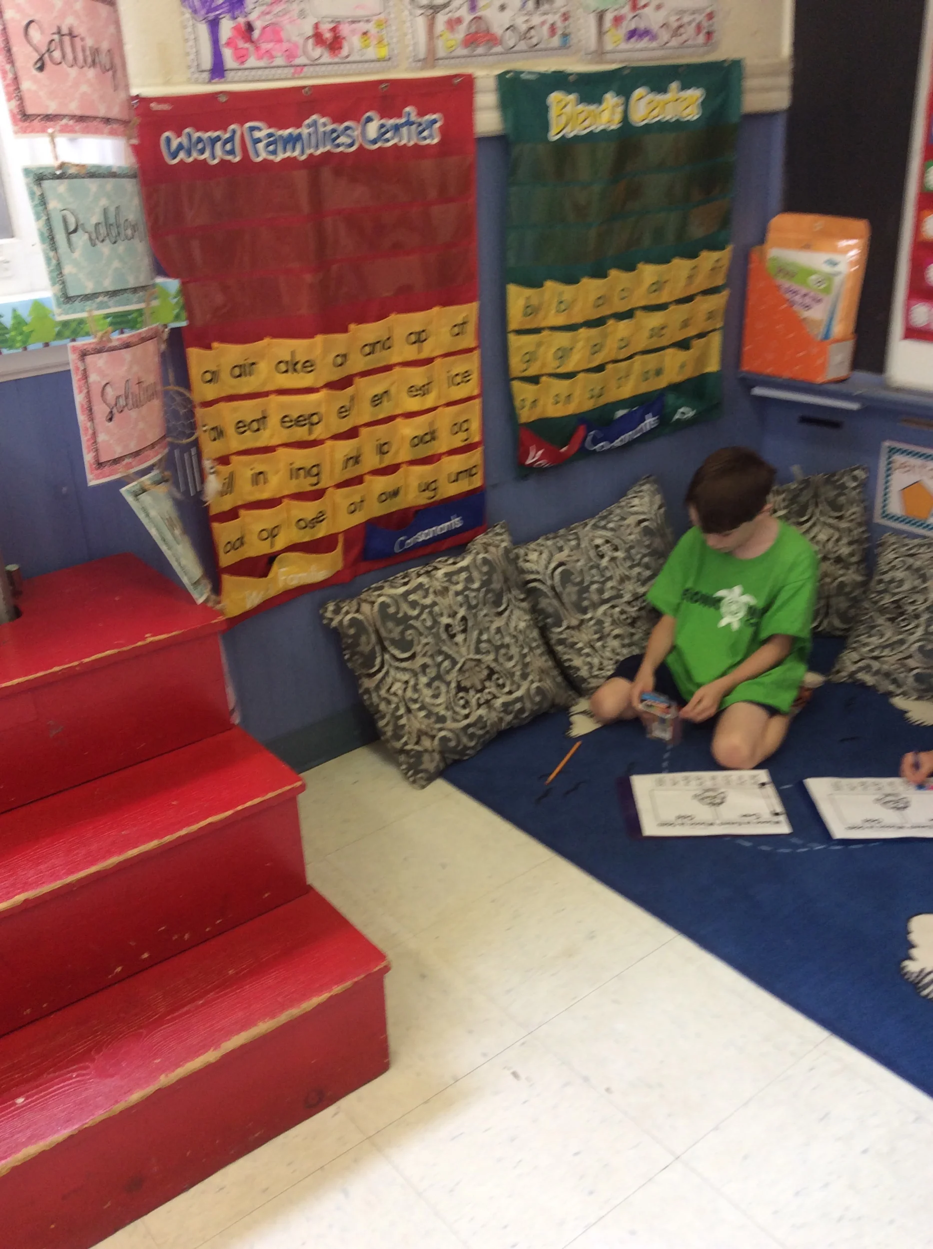 This group is working on even and odd numbers. They are completing a sorting center while waiting for their guided lesson.
